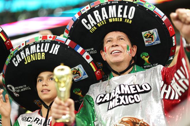 Mexico fans show their support prior to the FIFA World Cup Qatar 2022 Group C match between Saudi Arabia and Mexico at Lusail Stadium. 