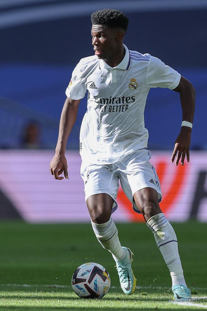 Proving his worth: Aurelien Tchouameni, who joined Real Madrid for £72m from AS Monaco as its fourth-most expensive transfer, has already become the lynchpin for Real in the midfield.