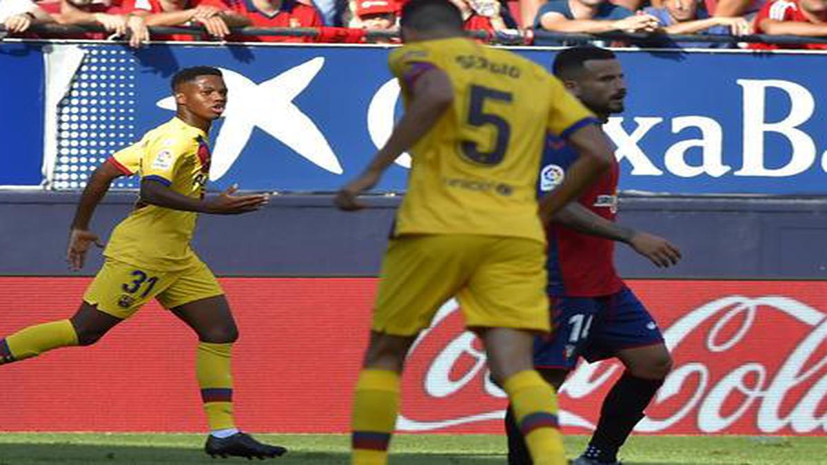 Ansu Fati becomes Barcelona's youngest LaLiga goalscorer with Osasuna equaliser