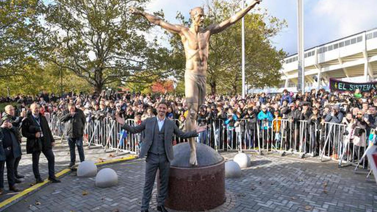 Ibrahimovic unveils larger than life statue in hometown