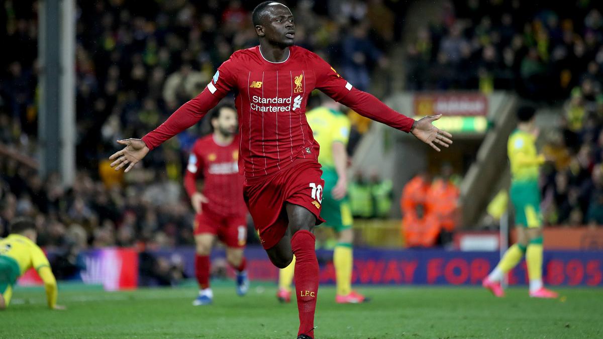 Mane strikes as Liverpool downs Norwich for 25-point lead at top