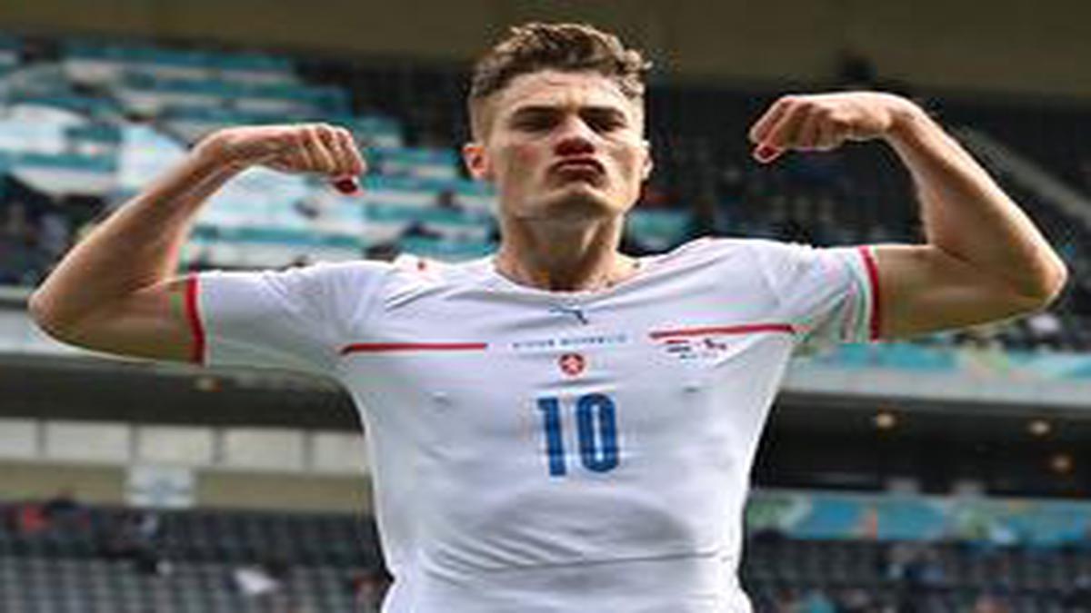 Czech Republic's Jan Boril heads the ball during the Euro 2020 soccer  championship quarterfinal match between Czech Republic and Denmark, at the  Olympic stadium in Baku, Saturday, July 3, 2021. (AP Photo/Darko