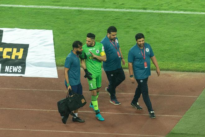 Unperturbed: Vishal Kaith, ATK Mohun Bagan’s goalkeeper, wanted to continue despite being involved in a collision during the knock-out game against Odisha FC.