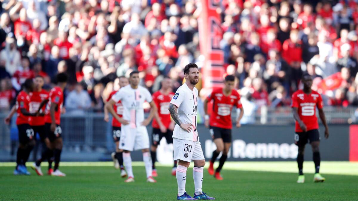 PSG suffers shock league defeat to Rennes with Messi missing the target again