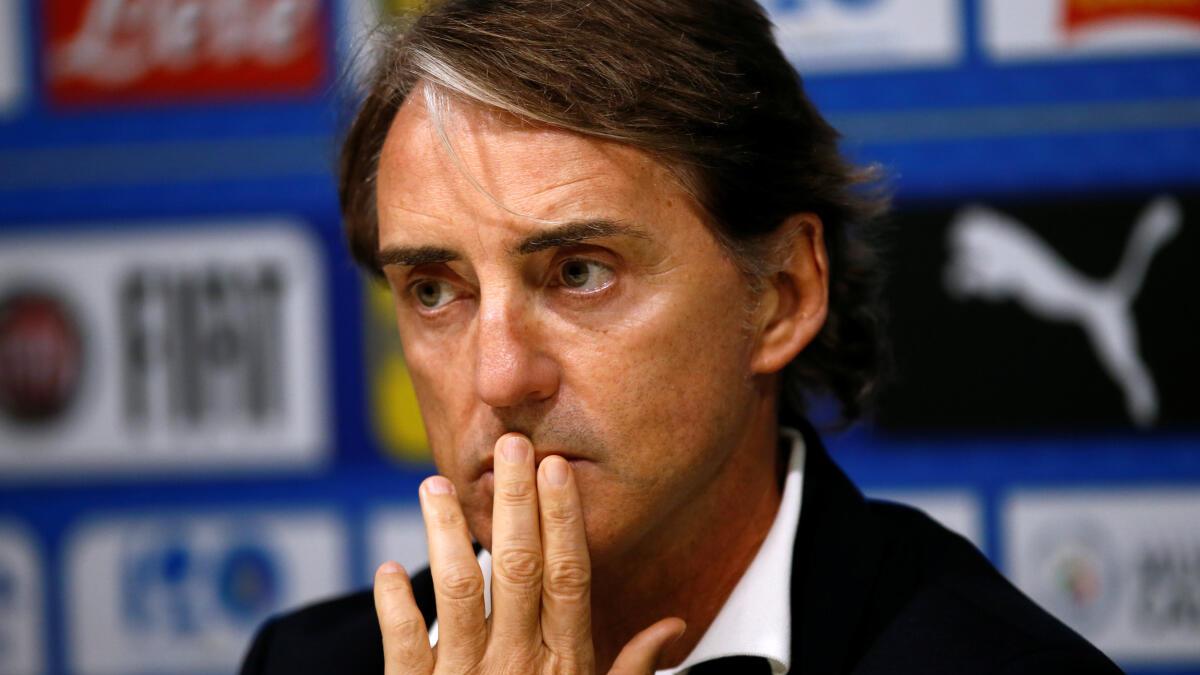 Italy FA boss backs Mancini to stay despite missing out on World Cup