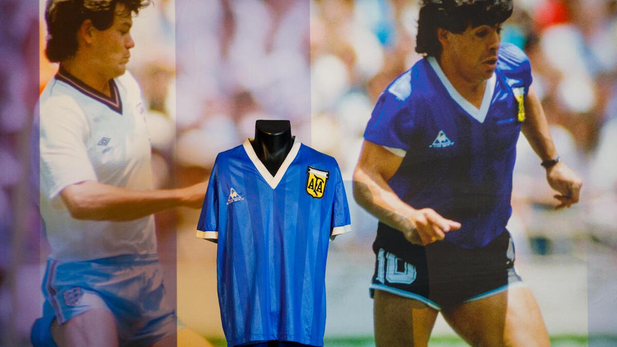 Maradona's 'hand of God' World Cup jersey sold for 9.3 million dollars