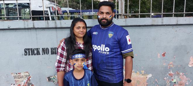 For the love of sport: Ajay and his family from Kerala, showing their support for Chennaiyin FC.