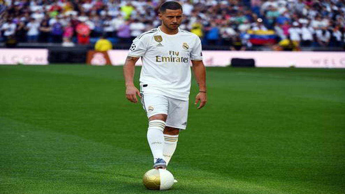 Eden Hazard presented as Real Madrid player at Santiago Bernabeu