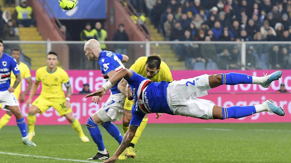 Serie A: Inter Milan held 0-0 at Sampdoria; Hellas Verona beats Salernitana