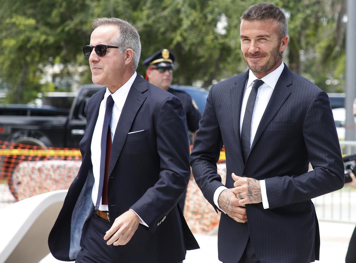 Jorge Mas (L) and David Beckham (R)