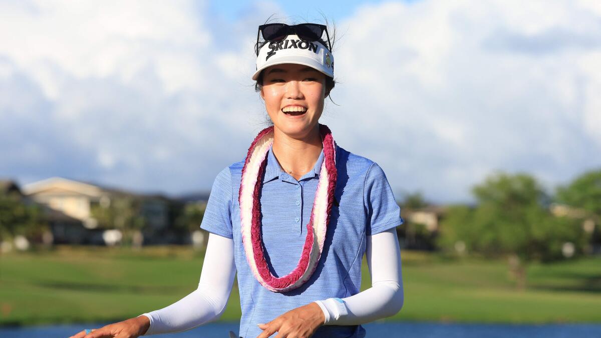 Grace Kim wins in 3-way playoff at Lotte Championship