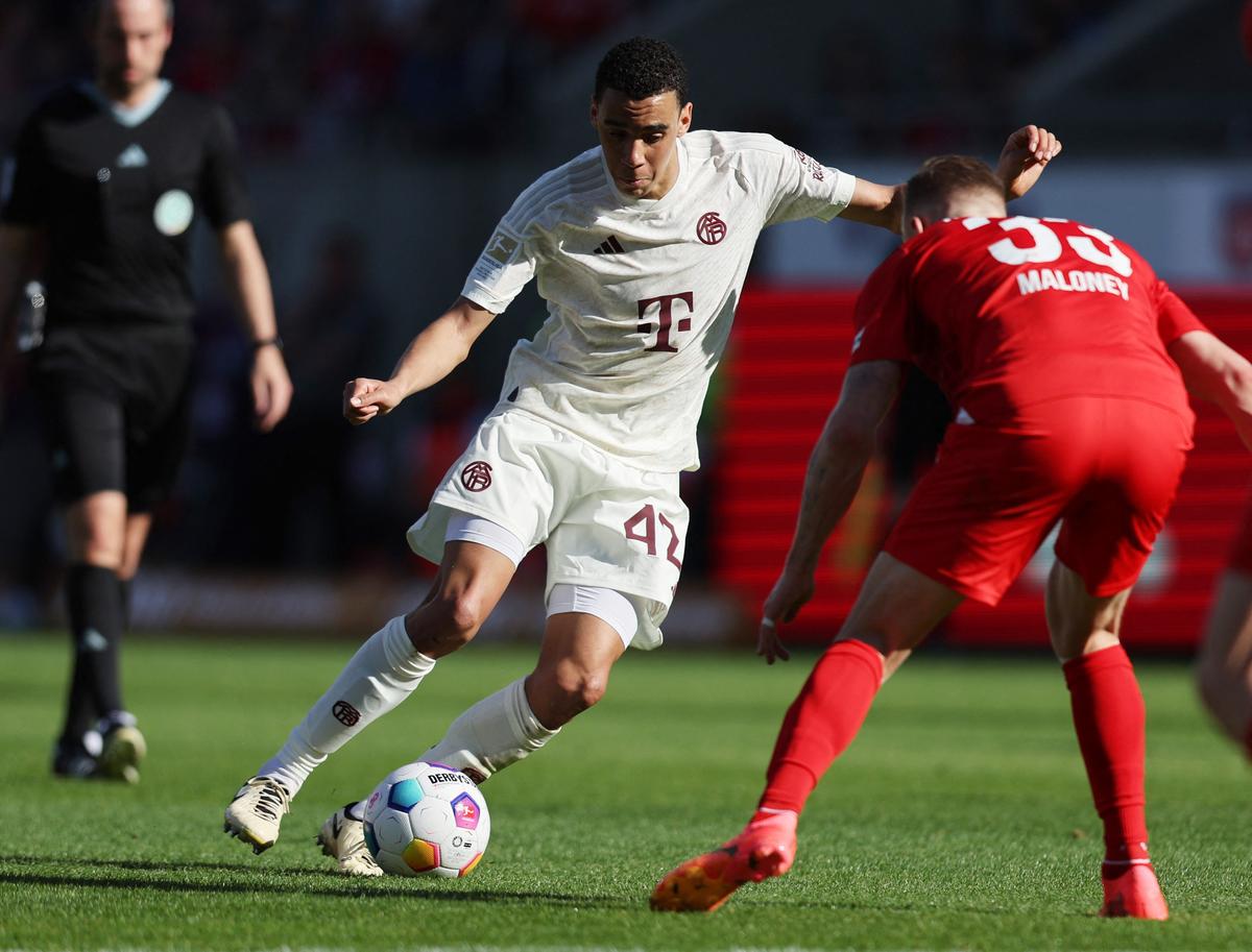 FILE PHOTO: Bayern Munich’s Jamal Musiala in action during a Bundesliga encounter against 1. FC Heidenheim.