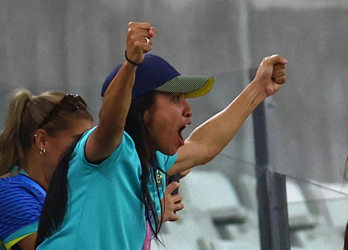 Marta was watching along from the sidelines