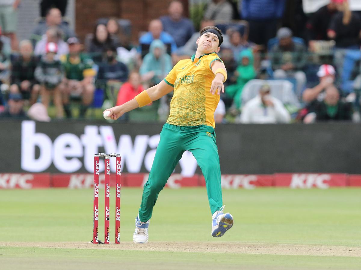 FILE PHOTO: Gerald Coetzee of South Africa in action. 