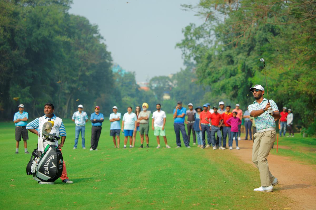 Yuvraj Sandhu in action in round three.