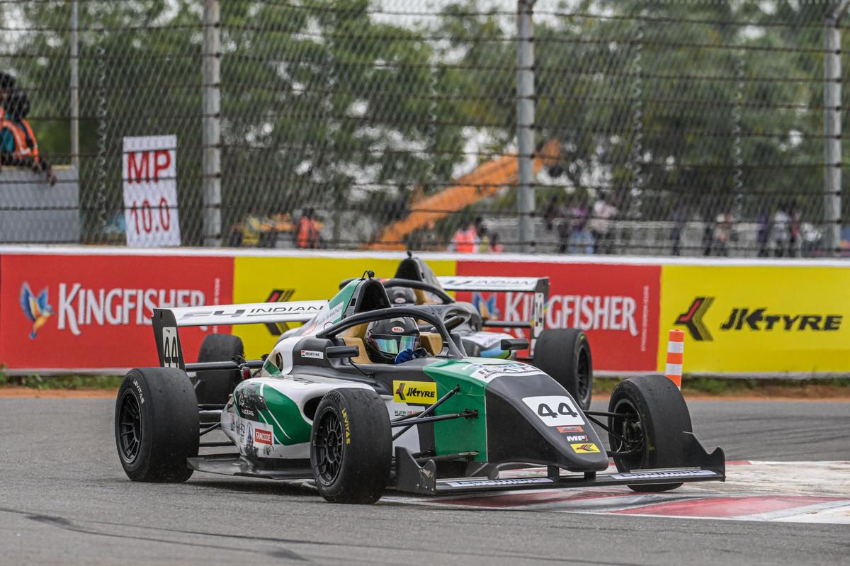 South African Aqil Alibhai Hyderabad Blackbirds notched his third win of the season in the Formula 4 Indian Championship.