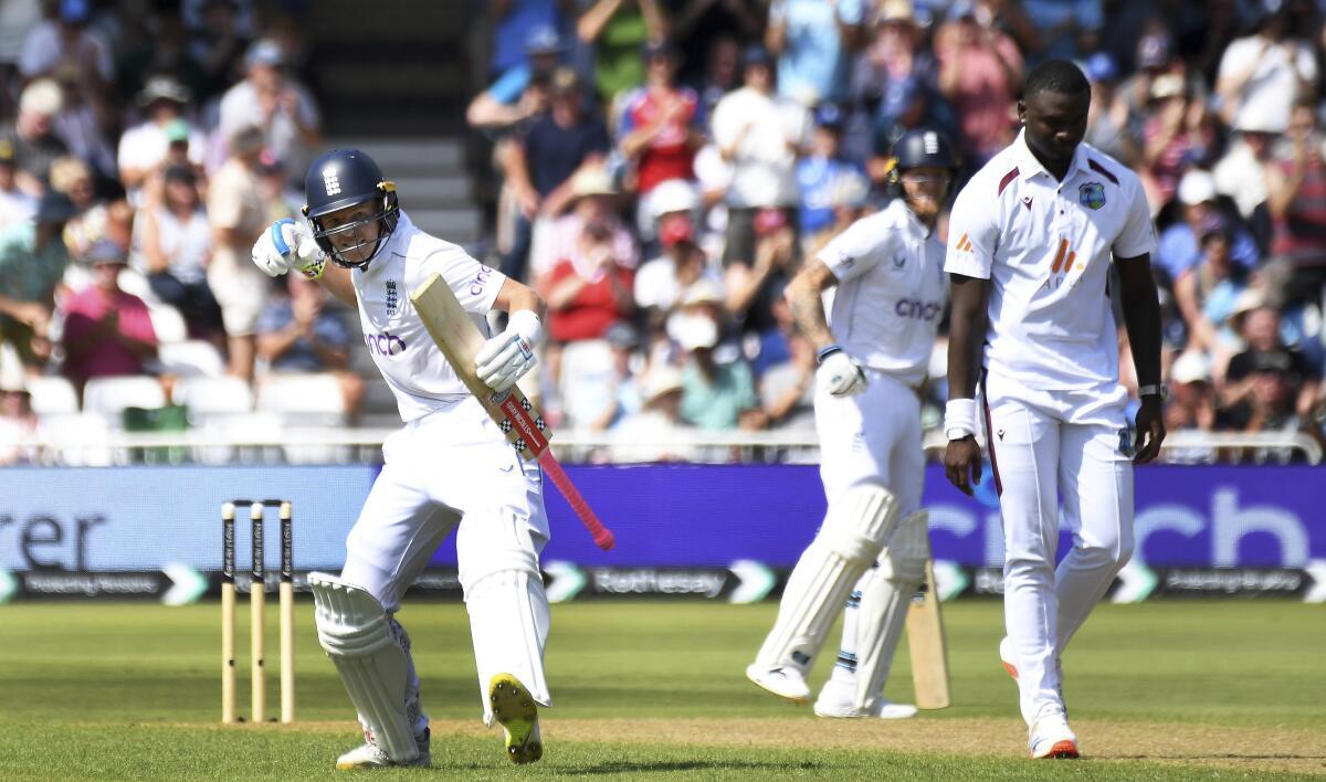 ENG vs WI 2nd Test: Ton-up Pope leads England to 416 all out against West  Indies on Day 1 - Sportstar