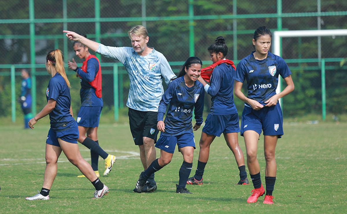 Dennerby coaching the Indian women’s football team. He has been in charge of the team for the last four years.