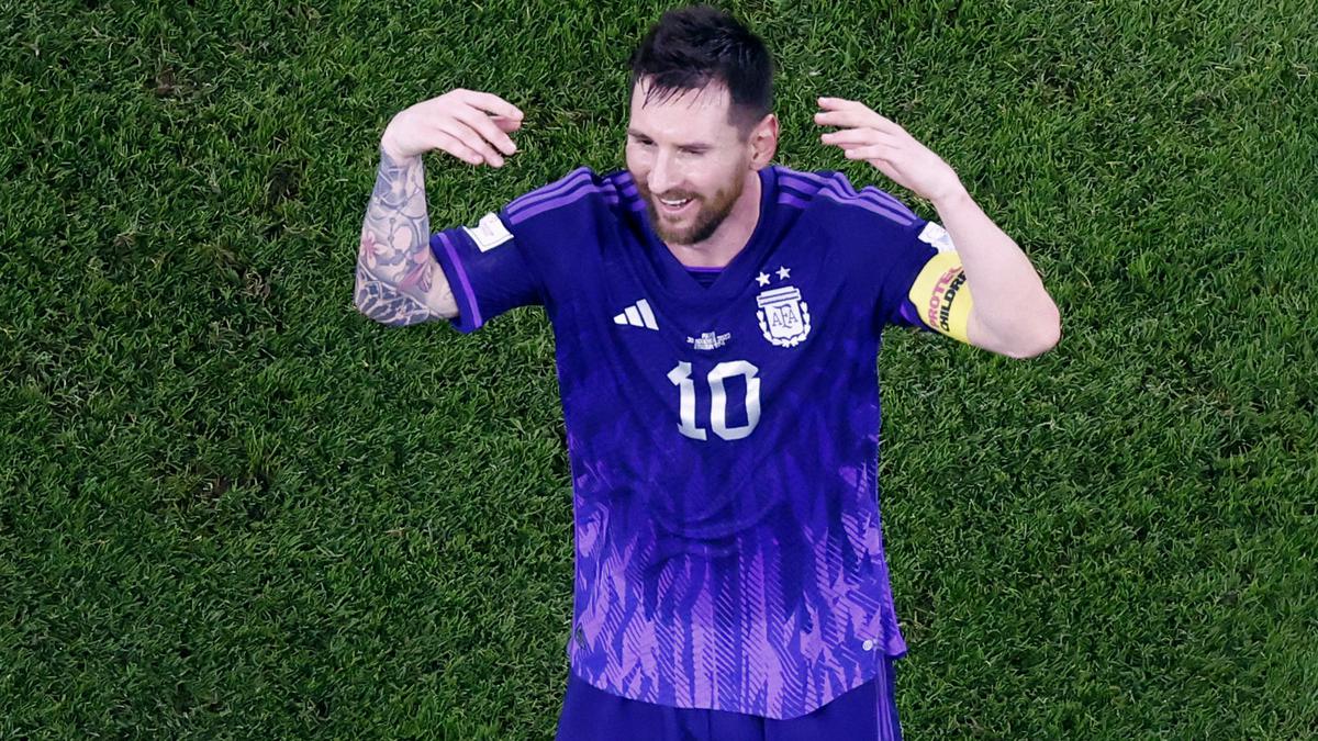 Argentina National Team Lionel Messi 2022 World Cup Away Purple Jersey in  2023