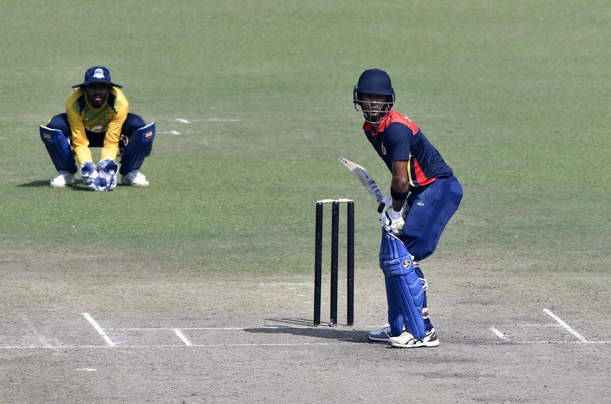 Delhi batter Unmukt Chand in action against Andhra in the Vijay Hazare Trophy at Feroz Shah Kotla Stadium in New Delhi in 2018. 