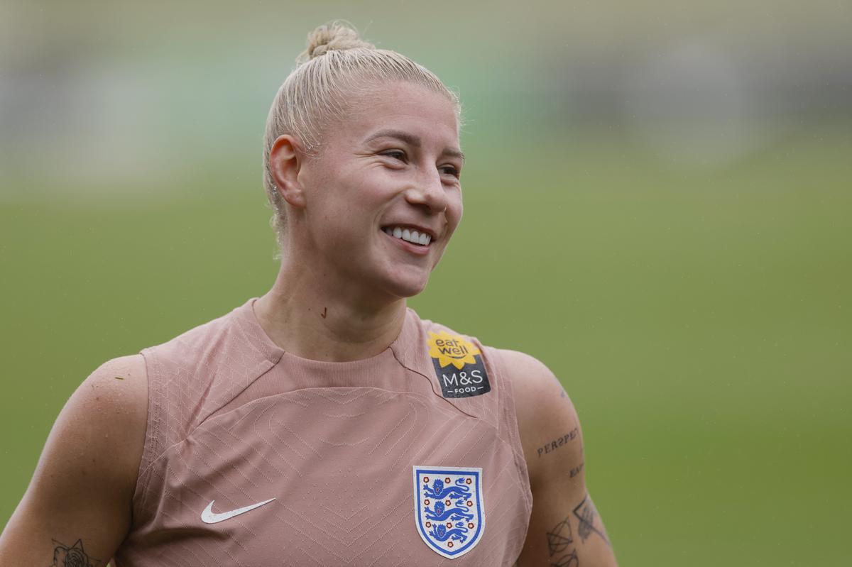 England’s Bethany England in training for the Lionesses ahead of the FIFA Women’s World Cup 2023.