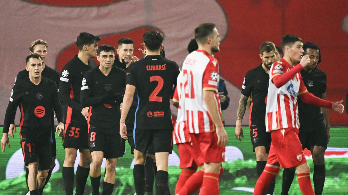 Champions League 2024-25: Lewandowski brace helps Barcelona thrash Crvena Zvezda 5-2