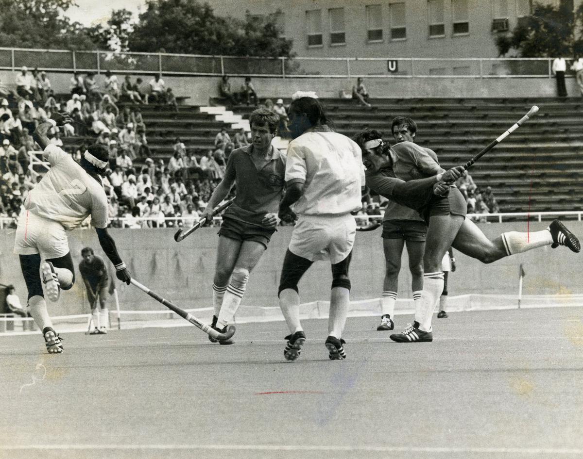 Olympic hockey tournament at the 1976 Montreal Olympics where quite surprisingly Holland beat India 3:1.