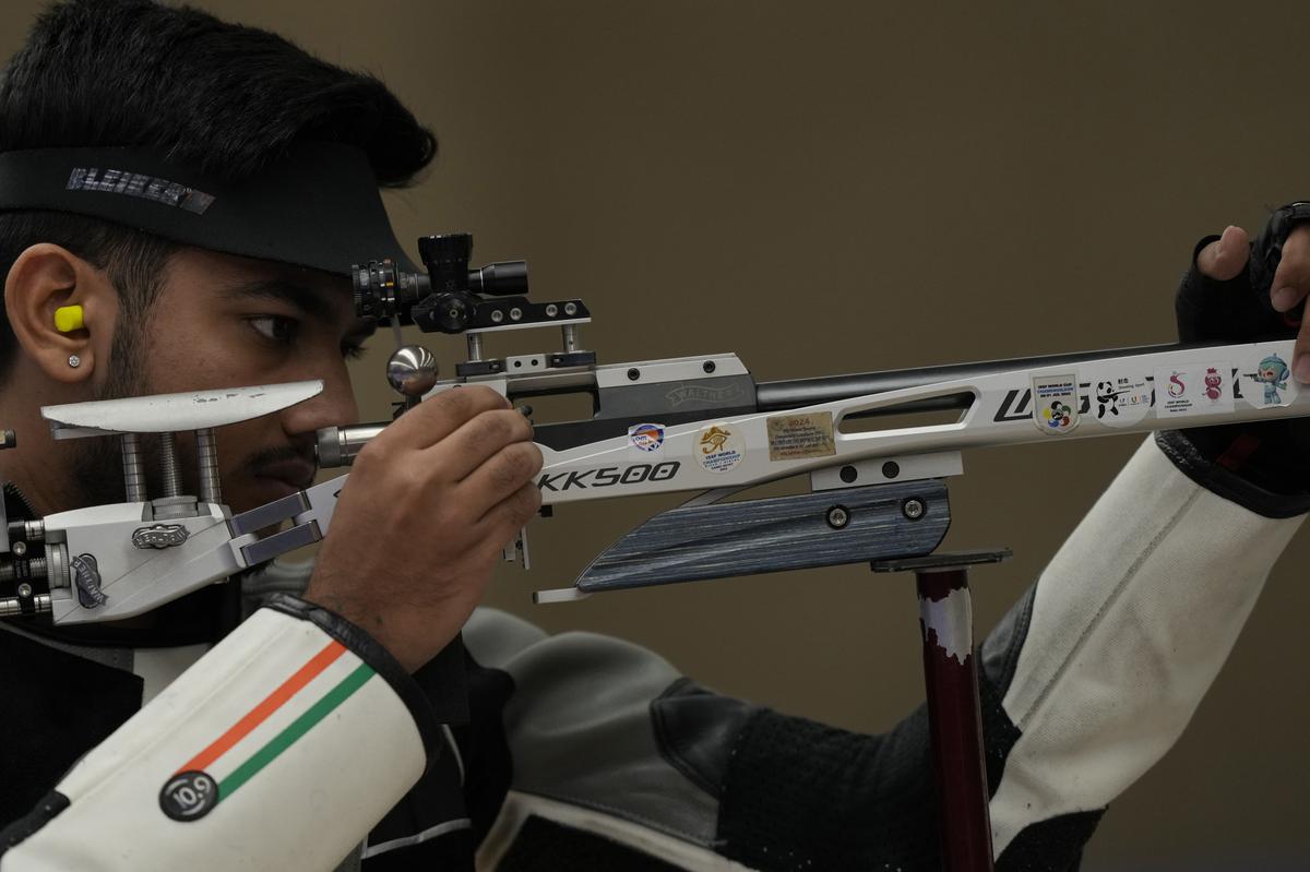 Dream team: Aishwary Pratap Singh Tomar along with Rudrankksh Patil and Divyansh Panwar won gold with a world record score of 1893.7 in the 10m air rifle team event. 