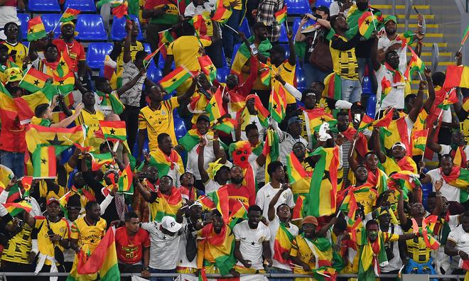 Ghana fans at Stadium 974 prior to the Group H opener against Portugal.