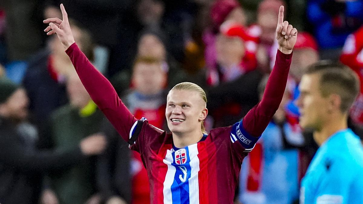 Haaland ble Norges toppscorer gjennom tidene med bratte i 3-0 Nations League-seier over Slovenia