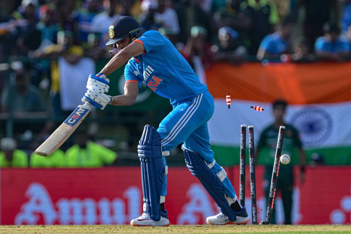 India’s Shubman Gill was clean-bowled by Pakistan’s Haris Rauf during the Asia Cup 2023. 