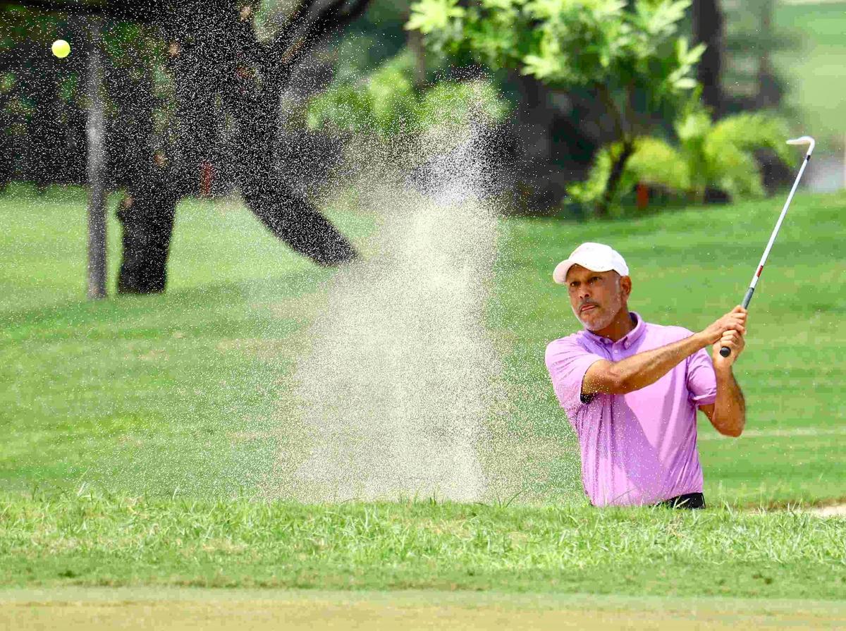 Jeev Milkha Singh, in the HSBC India Legends golf championship in Greater Noida on Saturday.