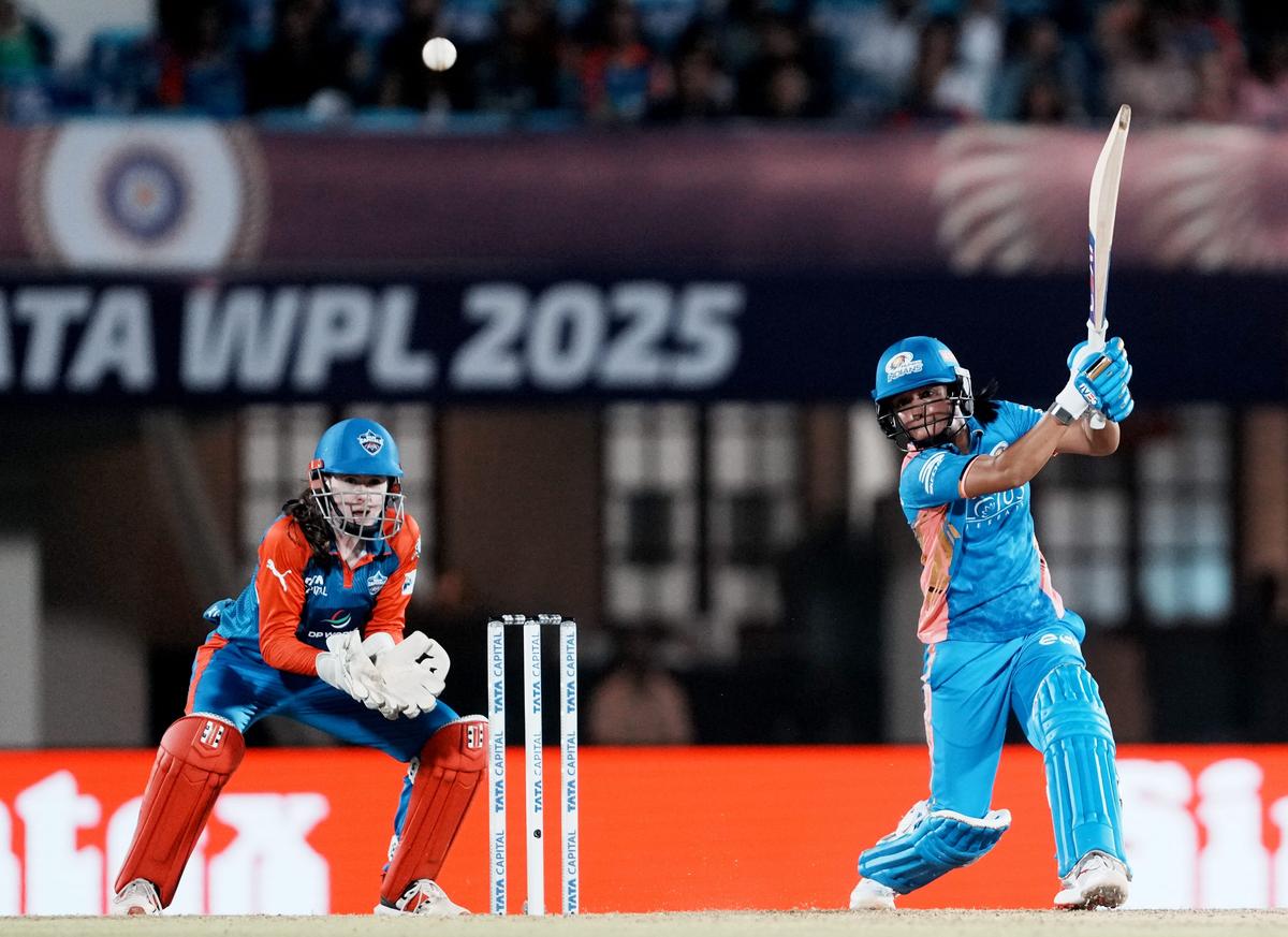 FILE PHOTO: Harmanpreet Kaur play a shot in the WPL 2025 Final against Delhi Capitals.