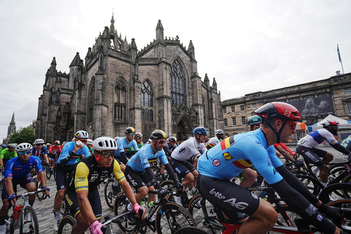 UCI World Championships Protesters halt mens road race