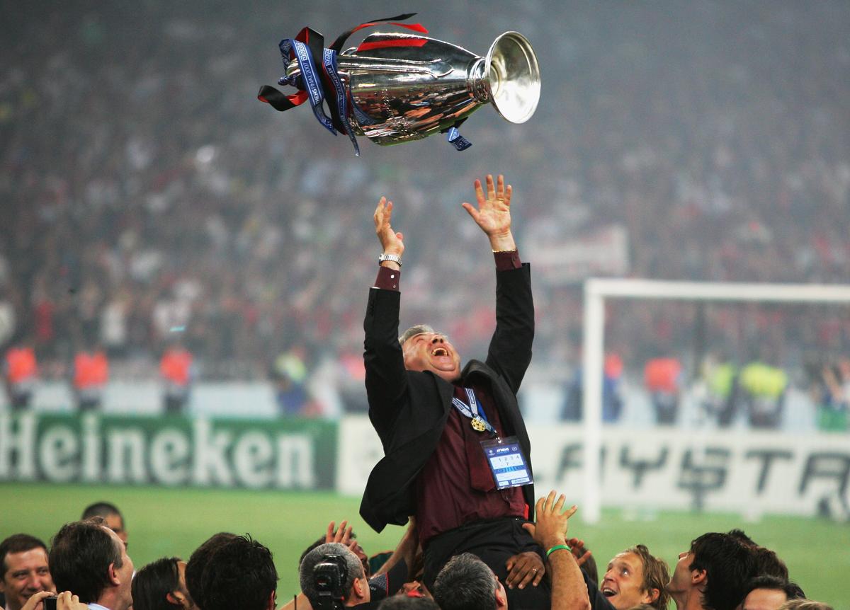 Ancelotti won the Champions League with AC Milan in 2007.