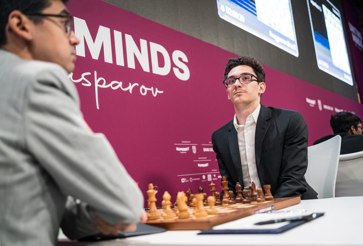 Netherlands (L) beat Caruana in the final round. 