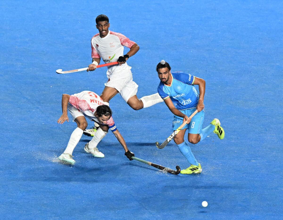 Manmeet Singh (in picture) and Arshdeep Singh scored hattricks to contribute to a big win for India that saw its goal difference swell to 24 in the Junior Men’s Hockey World Cup. 