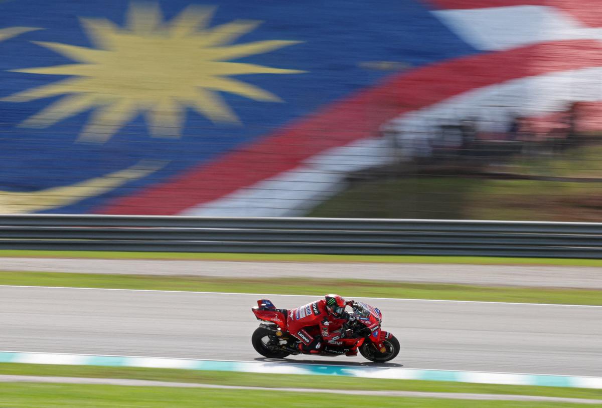 Ducati Lenovo Team’s Francesco Bagnaia in action during the Malaysian MotoGP. 