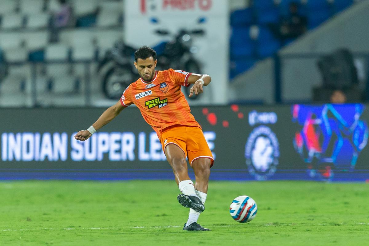 FILE PHOTO: Anwar Ali of FC Goa during match 107 of the HERO INDIAN SUPER LEAGUE 2022 played between Bengaluru FC and FC Goa at the Sree Kanteerava Stadium, Bengaluru in India on 23rd February  2023.