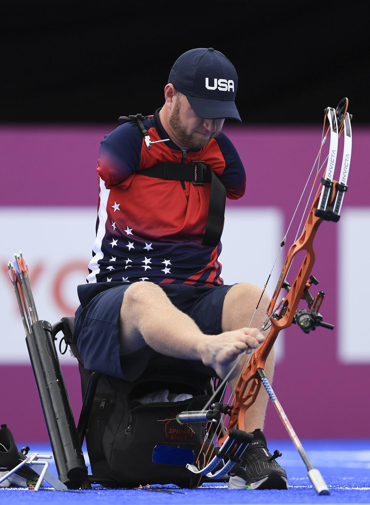 Matt Stutzman of the United States at the Tokyo 2020 Olympics. 
