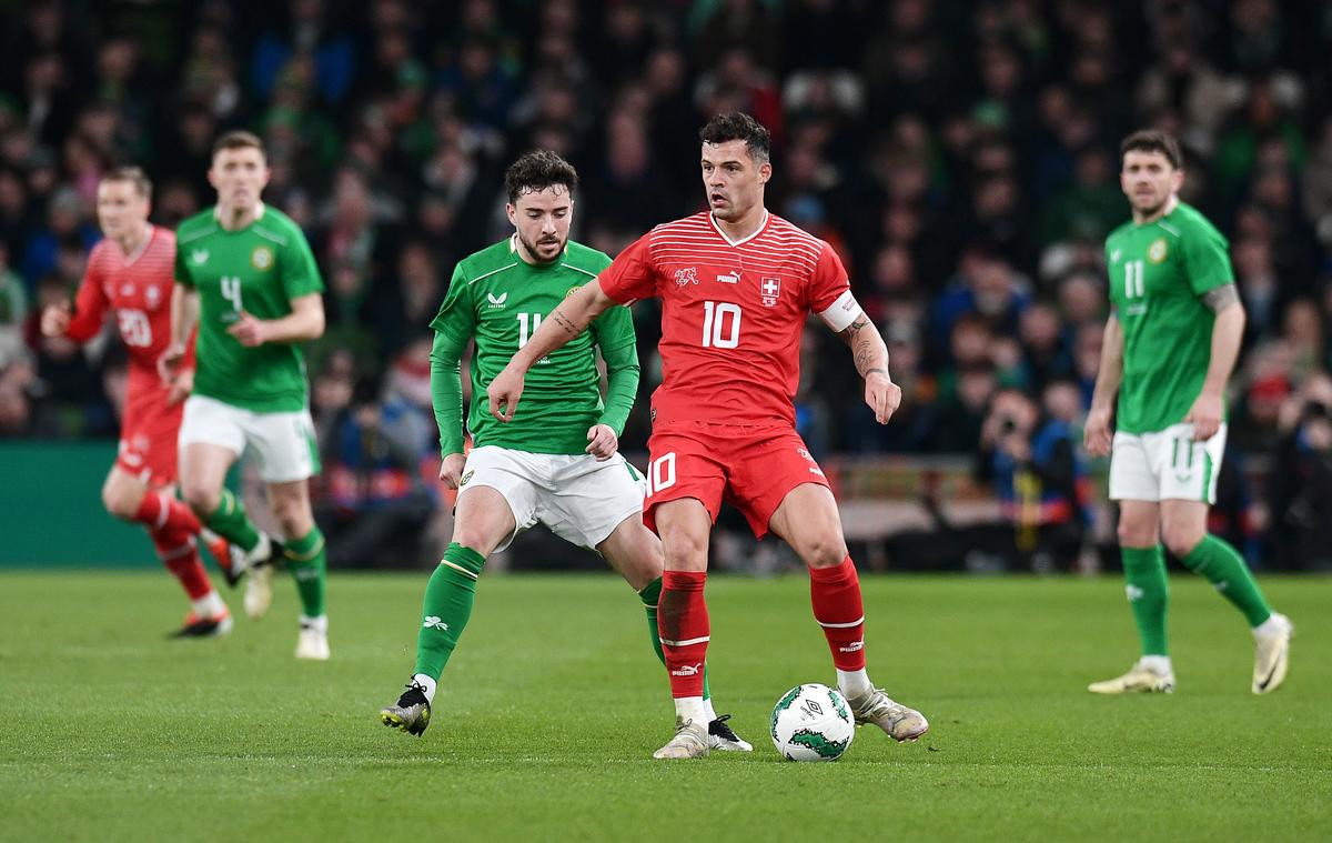 Captain Granit Xhaka (front), the most capped player in the squad, will take charge in central midfield, most likely alongside Remo Freuler.