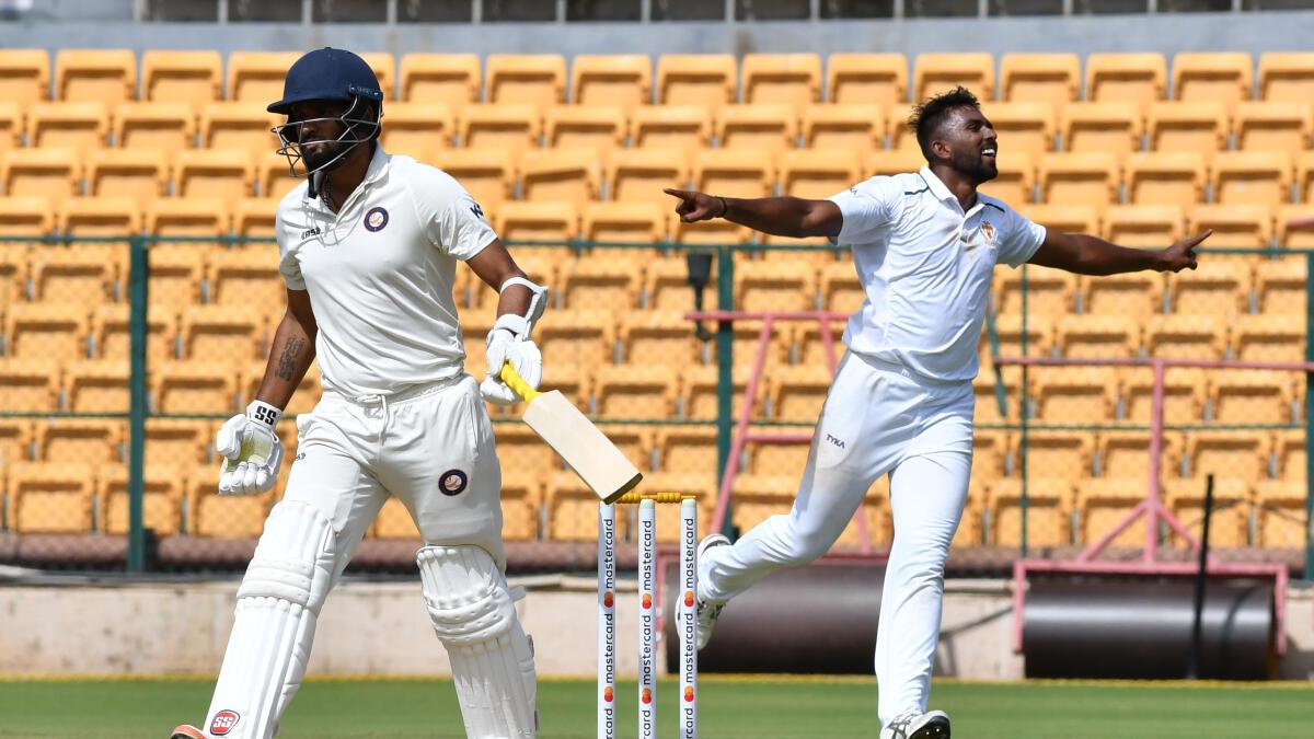 Ranji Trophy 2023 Quarterfinals Day 1 Highlights Karnataka leads vs