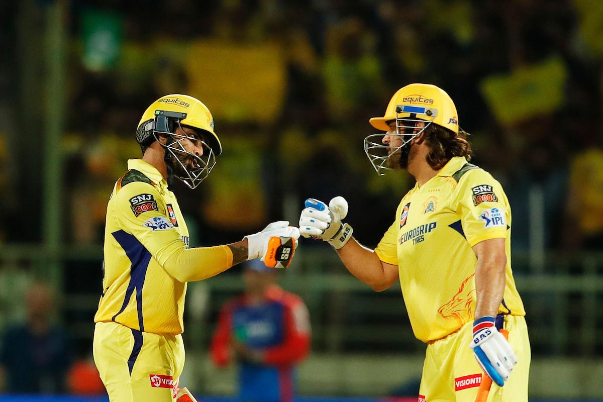 Chennai Super Kings’ Ravindra Jadeja and MS Dhoni