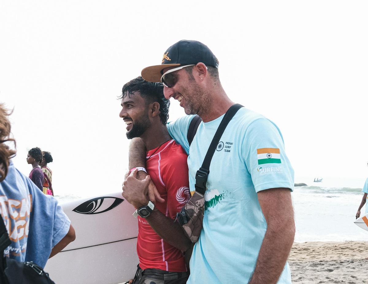 Ramesh with the Indian team coach, Samai Reboul.