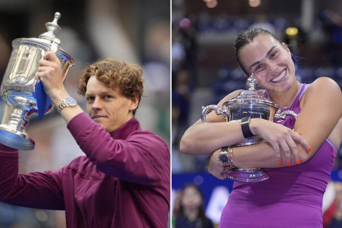 Italy’s Jannik Sinner (left) and Belarusian Aryna Sabalenka (right) won the singles titles at US Open this year.