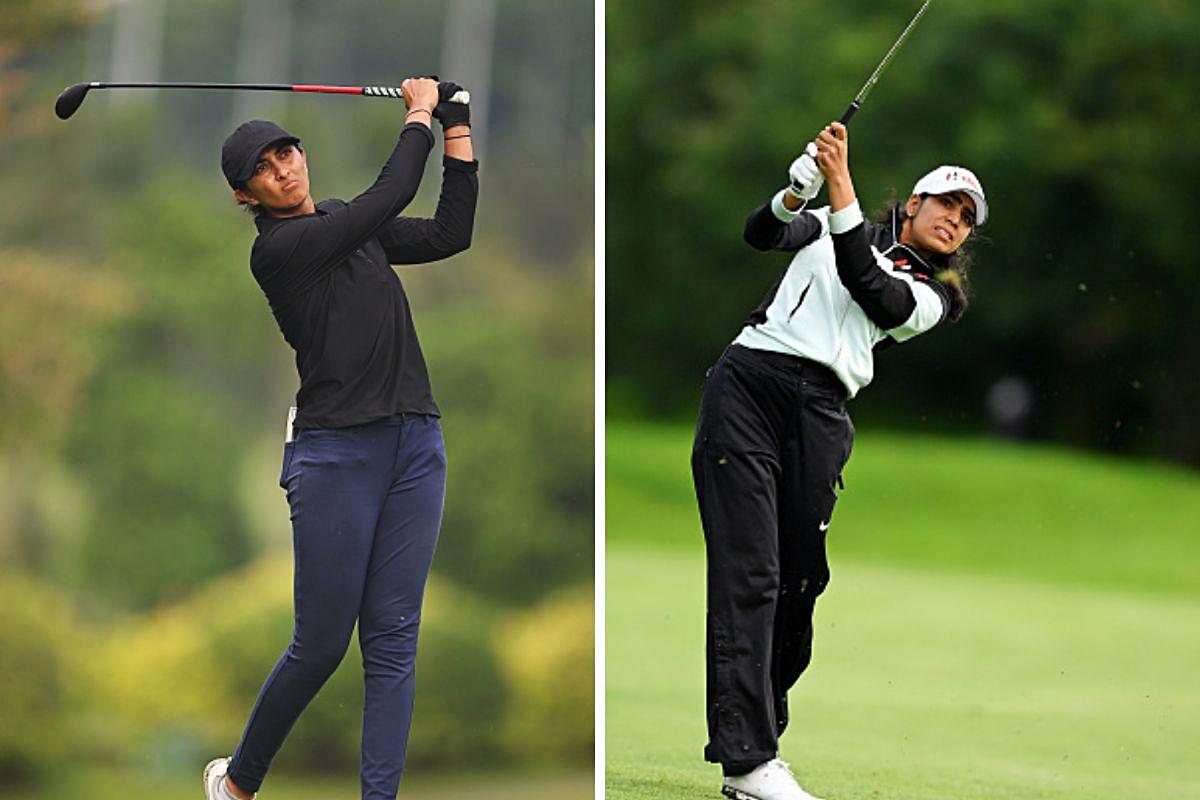 FILE PHOTO: Indian Golfers Aditi Ashok (L) and Diksha Dagar. 