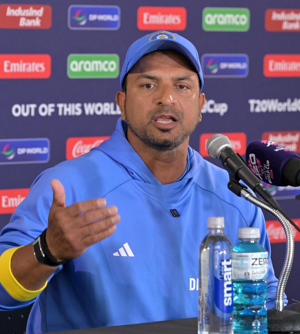 Indian fielding coach T. Dilip during the press conference during the ICC Men’s T20 World Cup..