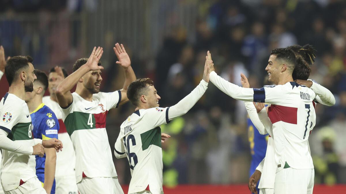 Euro 2024 qualifiers: Ronaldo hits two as Portugal thumps Bosnia and Herzegovina