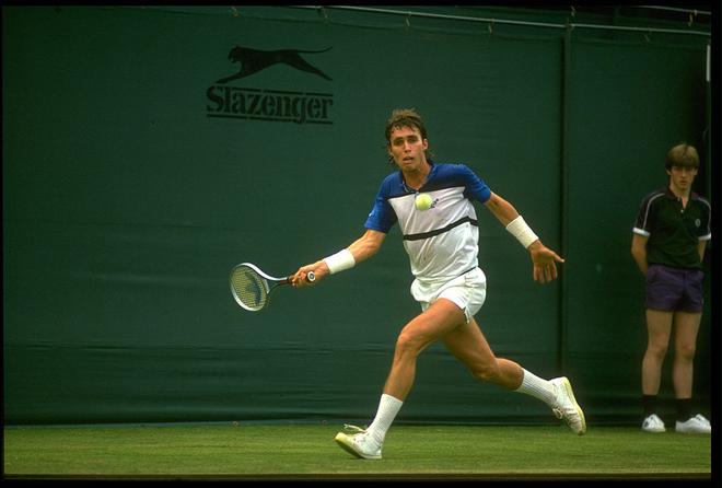 Chink in the armour: Aside from his excellent forehand topspin lob, Ivan Lendl played mostly straightforward, predictable power tennis with his great Semi­Western forehand.