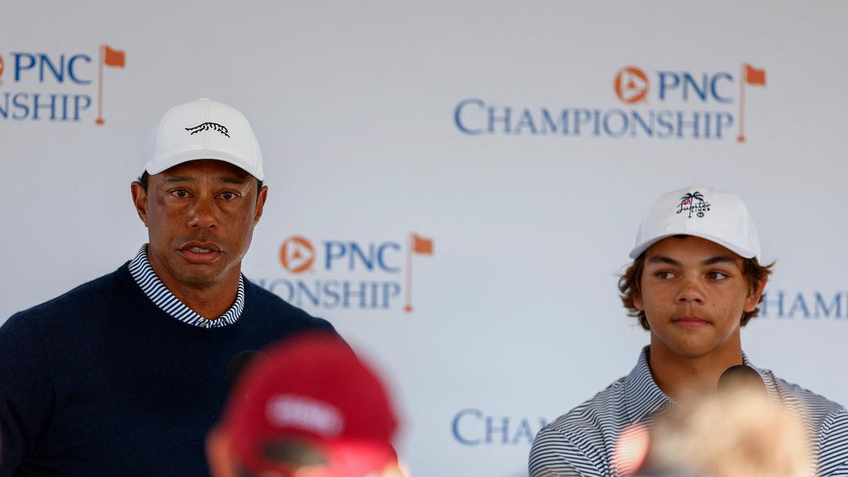 Tiger Woods and son Charlie share halfway lead after first round of PNC Championship parent-child golf event